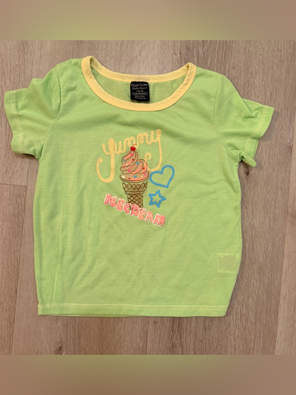 Vintage Y2K Faded Glory Ice Cream Baby Tee
